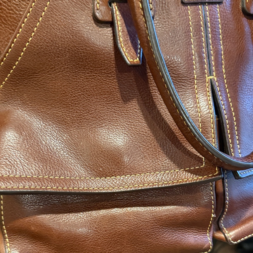 Dooney & Bourke Florentine Clayton chestnut Brown Leather Satchel - Picture 3 of 10